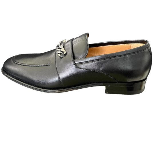 GUCCI Men's Chain Calf Black Leather Loafer, 739774, Gucci 11 - Picture 5 of 16